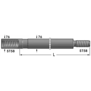 MF штанга, ST58-Round76-ST58 (MF-ST58-R76-ST58-1525)