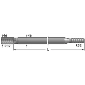 Направляющая штанга, R32 (MFD-R32-D46-R32-1830)