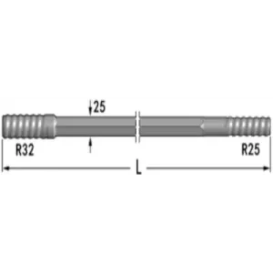 Резьбовая буровая штанга, R28 MM-R32-H25-R25-2200