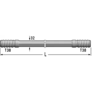Штанга-удлинитель, (MM) T38-Hex32-T38 (MM-T38-H32-T38-3050)