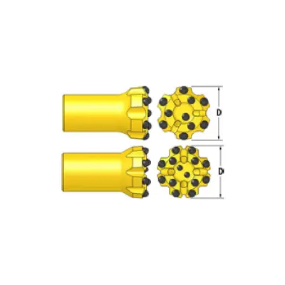 Штыревая коронка, Ретрак, Утопленный центр,Тип резьбы T38 (BRD-T38-64-410611)